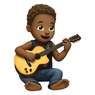 A baby playing guitar sticker