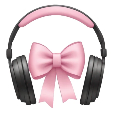 Light pink ribbon bow on headphones sticker