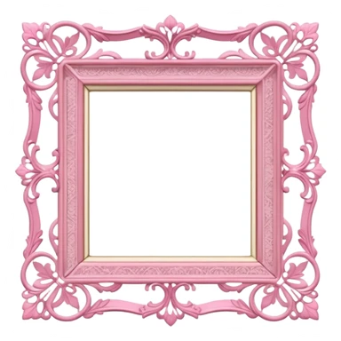 pink lace vintage square frame  sticker
