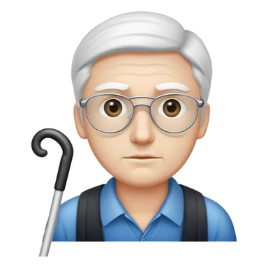 blind man with white cane sticker