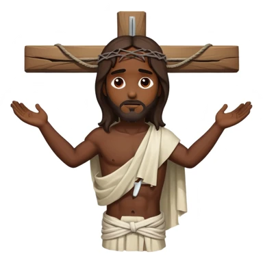 Dark skin christ Jesus tied to cross injured  sticker