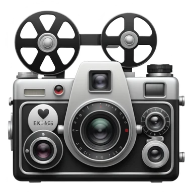 film camera with EKG reading sticker