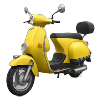 Yellow Moped front view with 2 mirrors  sticker