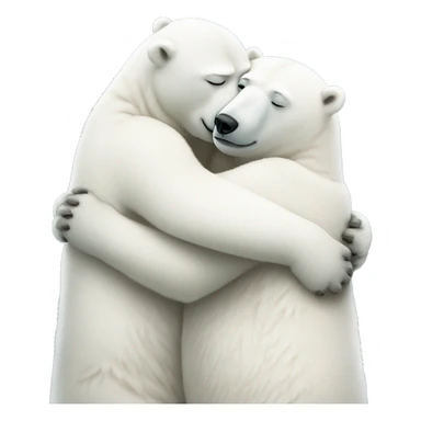 two polar bears hug each other sticker