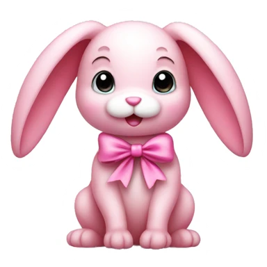 cute pink bunny with a bow sticker