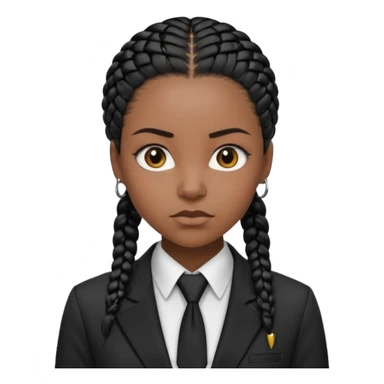 cornrows black haired black woman with tie and blazer sticker
