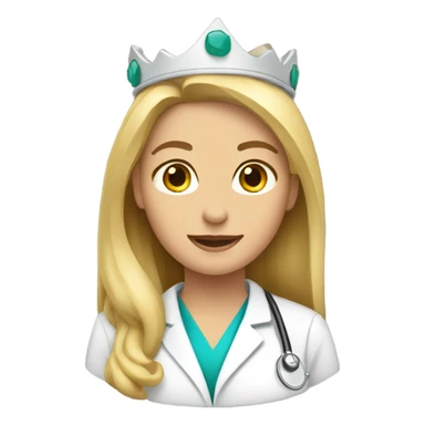Female blonde Physicians assistant wearing a crown sticker
