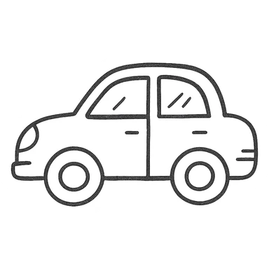 hand drawn outlined car icon sticker