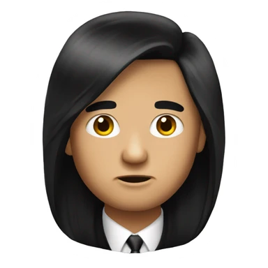 trump with long black hair sticker