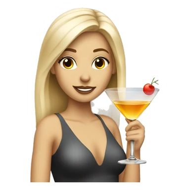 Blonde girl with martini sticker