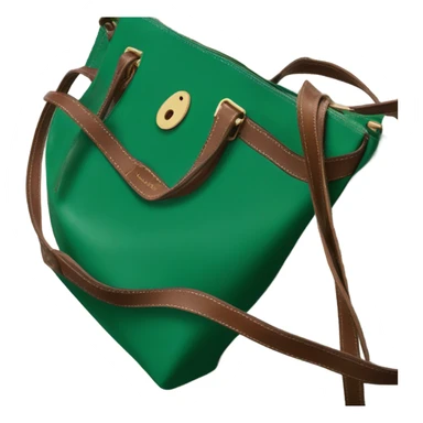 Longchamp le pliage green emerald with brown strap sticker