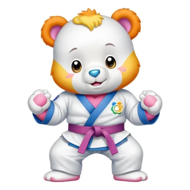 Care bear wearing a jiu jitsu gi sticker