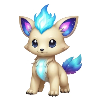Cute cool colorful nebula fantasy animal hybrid Fakemon full body sticker
