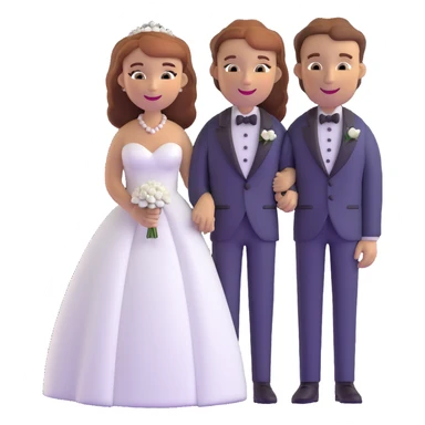wedding couple with white man with brown hair and white woman with light ginger hair sticker