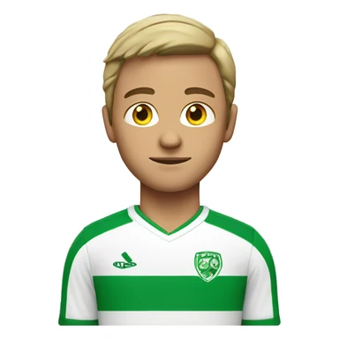 white man green eyes wearing red soccer jersey sticker