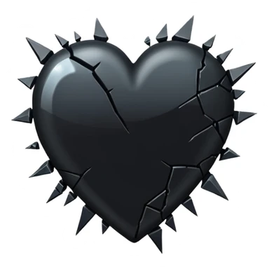 Black heart broken sticker