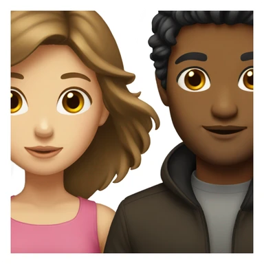 Long brown haired girl with black haired man sticker