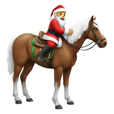 Santa in a horse sticker
