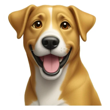 happy dog poses under tree sticker