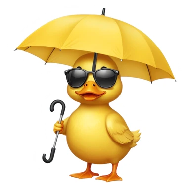pato bonito con gafas de sol y paraguas  sticker