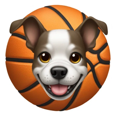 Dog playing basketball  sticker