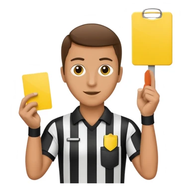 Эмодзи с изображением руки футбольного судьи, в которой жёлтая карточка из футбола sticker