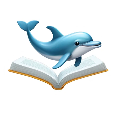 dolphin reading book sticker