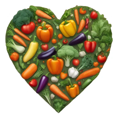 Vegetarian heart sticker