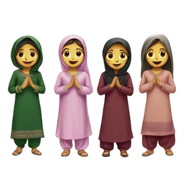 group of girls in shalwar kameez standing sticker