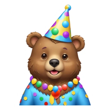 Partying bear cub with confetti  sticker