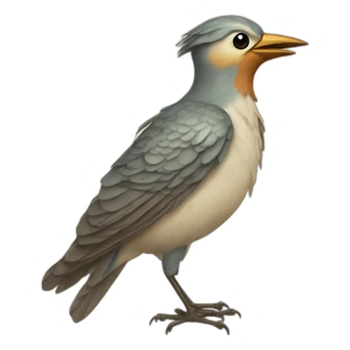 Cuckoo bird wearing a vintage dress sticker