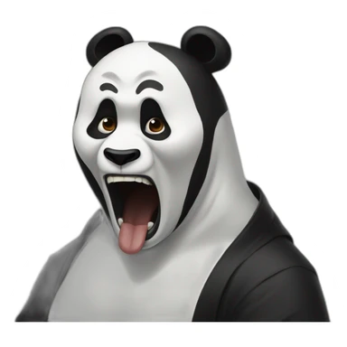 scream painting like panda sticker