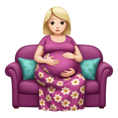 heavily pregnant woman with very extremely abnormally huge overdue belly sticker