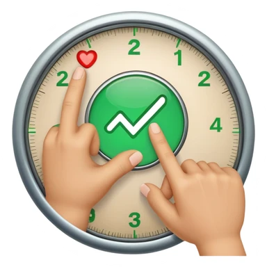 A cartoon hand with finger checking off a green checkbox inside a circular progress tracker that is partially filled, symbolizing completed tasks and progress visualization sticker