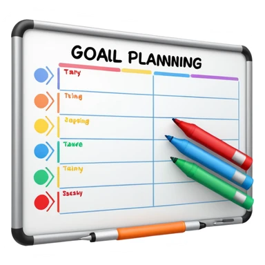 Goal planning on a white board sticker