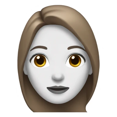 White woman. Long BROWN hair. Blue eyes sticker