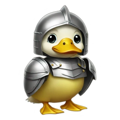Baby duck wearing a suit of armor sticker