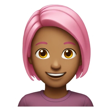 smiling girl with pink hair sticker