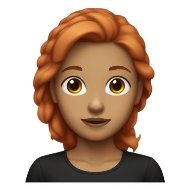 Girl red hair brown eyes, big breasts and black shirt sticker