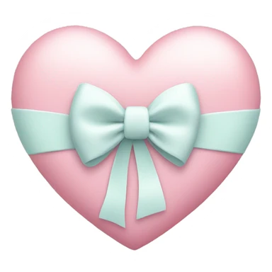Pastel heart with white bow  sticker