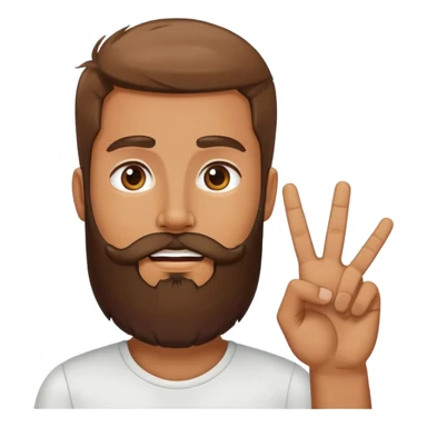 Man with beard saying peace sticker