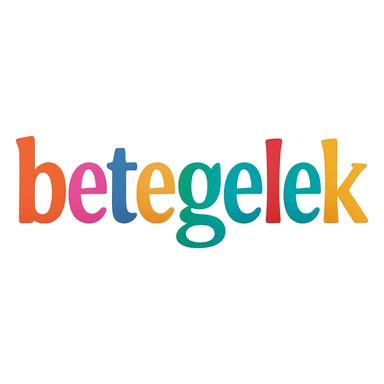 colorful modern text image with the word 'betegelek' in the center, varied colorful fonts, no emoji or face sticker