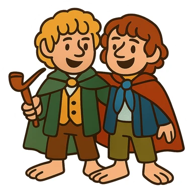 Merry and Pippin together sticker