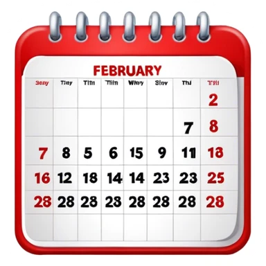 calendar with 28th February  sticker