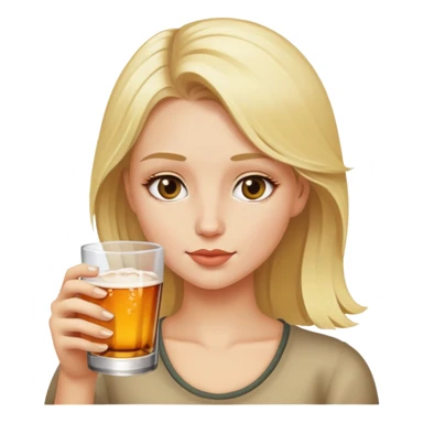 A blonde girl drinking lots of alcohol sticker