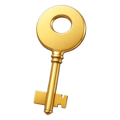 extremely simple golden key, basic shape sticker