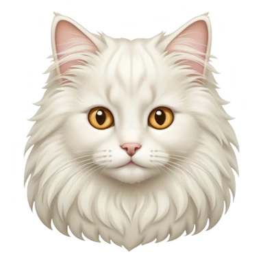 Cute white norwegian forest cat with a fluffy mane sticker