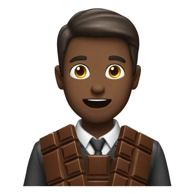 Man eating chocolate bar  sticker