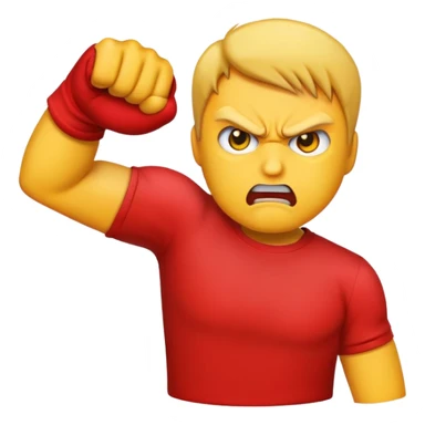 Make a threatening emoji that’s holding someone by the shirt and threatening to punch them  sticker