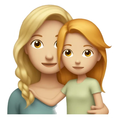 Little blond Girl Cuddle with Ginger Hair mom sticker